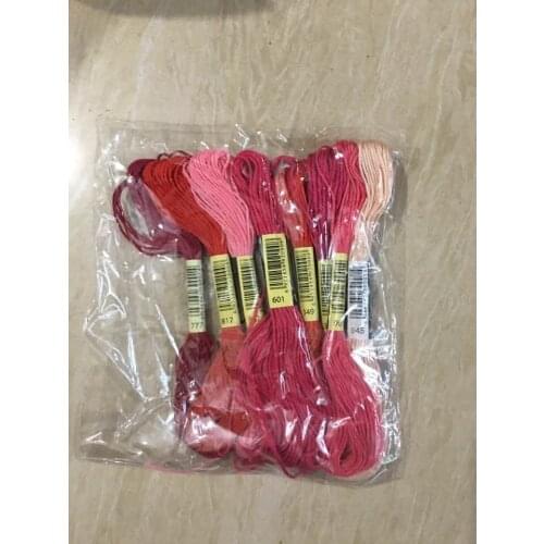 Oneroom 6th Multi Colors 8Pcs/lot 7.5m length Similar DMC Threads Cross Stitch Cotton Embroidery Threads For DIY Sewing