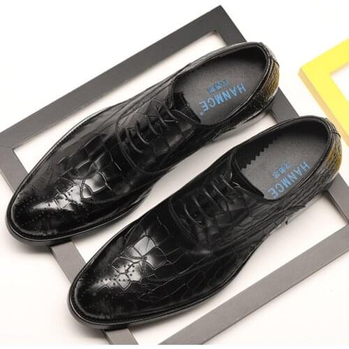 Autumn Italian Shoes Mens Formal Shoes Genuine Leather Dress Oxford Shoes for Men Black Wedding Business Lace Up Office Shoes