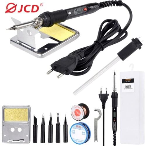 JCD Soldering iron Temperature Adjustable 80W 110V 220V Soldering iron kits Lead-free tips Ceramic heater Welding Solder tools