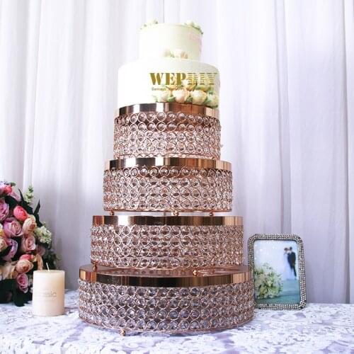 Gold silver Cake Stands Round Cupcake Stands Metal Wedding Brithday Party Celebration Dessert Display Plates