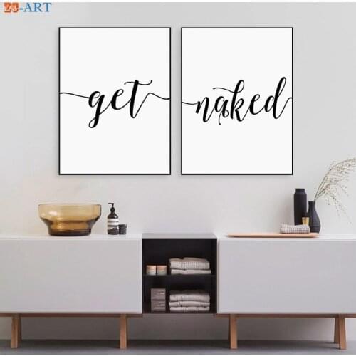 Get Naked Prints Quotes Posters Minimalist Canvas Painting Bedroom Decoration Wall Pictures Modern Bathroom Wall Art Unframed