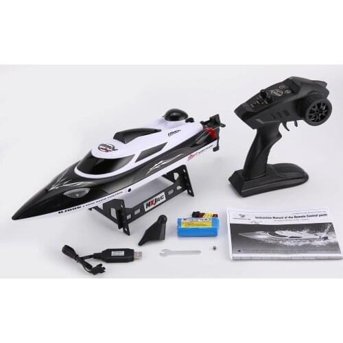 RC boat HJ806 47cm 2.4G RC 30km/h High Speed Racing Boat Water Cooling System Flipped Omni-directional Voltage Promp