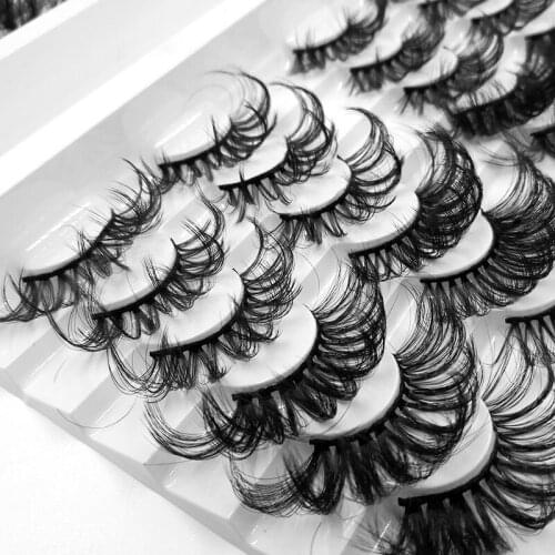 5/24 Pairs 25mm 4D Mink False Eyelashes Thick Dramatic Wispies Fluffy Eyelash Extension Makeup Volume Handmade Faux Mink Lashes