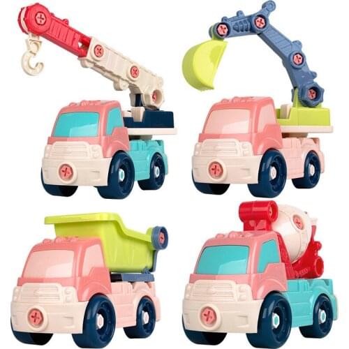 DIY disassembly large particle assembly toy engineering vehicle good toy car for kids/baby Gifts Free disassembly tools