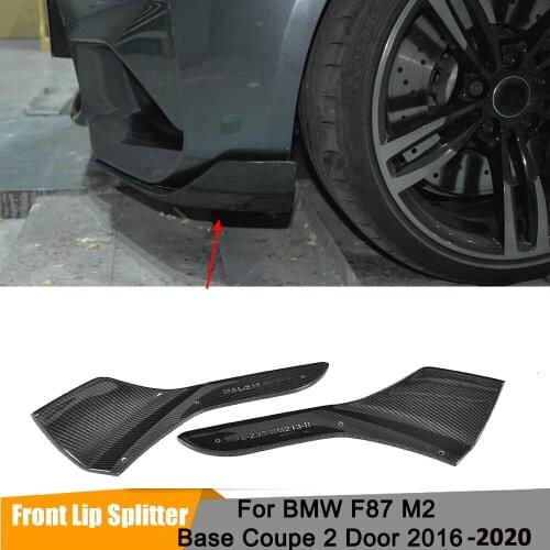 Carbon Fiber Front Bumper Splitters Lip for BMW 2 Series F87 M2 Base Coupe 2-Door Flaps Cupwings 2016-2020
