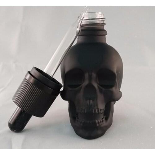 30ml skull shape glass dropper bottle for e-juice head glass eliquid dropper bottle Glass Dropper Bottle Jars Vials With Pipette