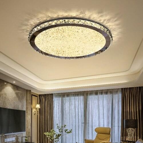 Modern Led K9 Crystal Ceiling Lighting Lights With Remote Control For Living Room Bedroom Kitchen Plafonnier Led Light Fixture