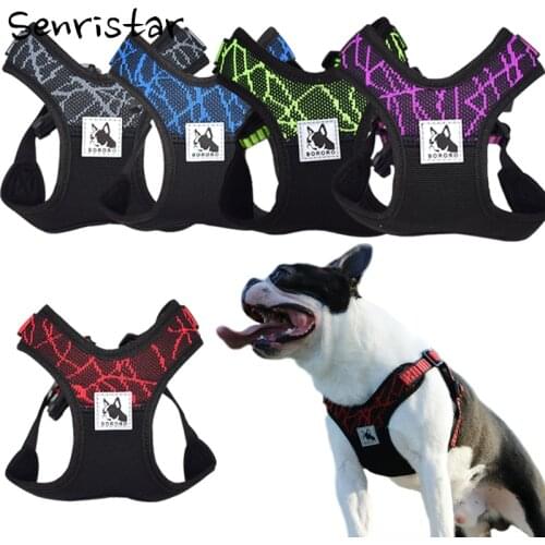 No pull Sport Reflective Dog Harness For Small Medium Large Dog Safety Adjustable Training Pet Pitbull Dog Chest Vest Harnesses