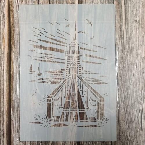 A4 Size DIY Craft Castle Stencil for Painting on Wood,Fabric,Walls Art Scrapbooking Stamping Album Embossing Paper Cards