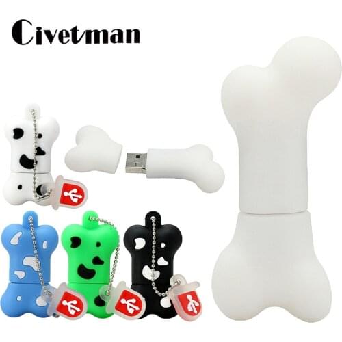 Dog Bone USB Flash Drives Real Capacity 8GB 16GB 32GB 64GB 128GB 256GB Pen Drive Cartoon Mini USB Memory Stick Thumb Pendrive