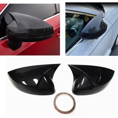 Mirror Cover For Audi A3 S3 RS3 Without Lane Assist 2014-2020 Carbon Fiber Look Exterior Window Door Side Add On Rear View Caps