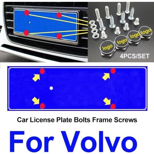1set Auto Accessory License Plate Frames Screw Cap Covers For XC90 XC70 XC60 V40 V50 V60 V70 V90 S40 S50 S60 S70 S90 Car Styling