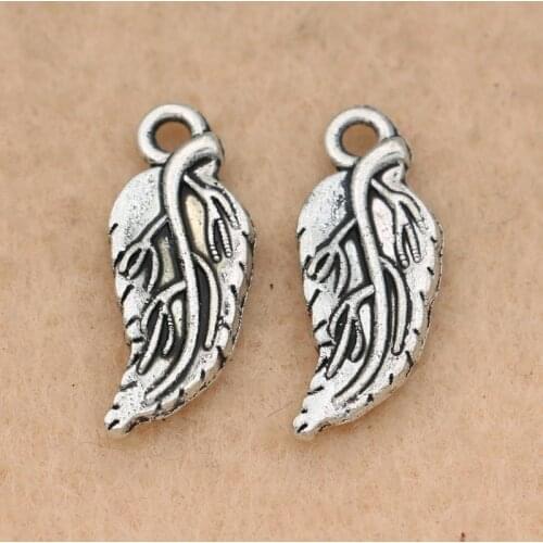 10pcs Leaf Charms Pendants for Jewelry Making Bracelet Tibetan Silver Plated Jewelry Accessories DIY Handmade 20x8mm