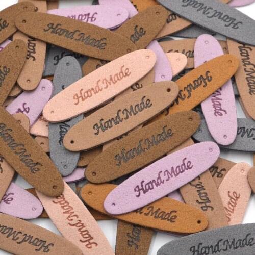 KALASO 10Pcs Handmade Label Tags Clothes Garment Hand Made Jeans Bags Hats DIY Craft Sewing Fabric Accessories Supplies