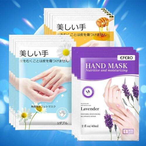 2Pairs Exfoliating Hand Masks Wax Peel Moisturizing Spa Gloves Whitening Hand Mask Cream Hand Scrub Remove Dead Skin Hand Care