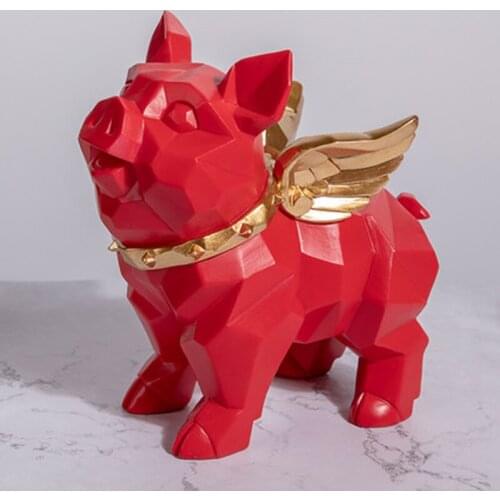 Abstract Nordic Pig Statue Sculpture Animal Statues Geometric Craft Home Decoration Accessories Modern Art Statue Ornaments Gift