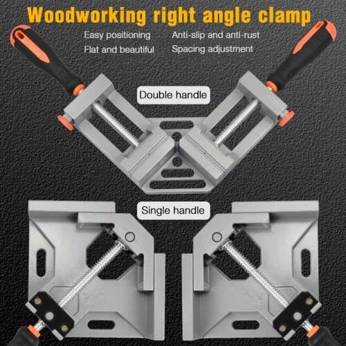 Aluminum Single/Double Handle 90 Degree Right Angle Clamp Angle Clamp Woodworking Photo Frame Clip Right Angle Folder Tool