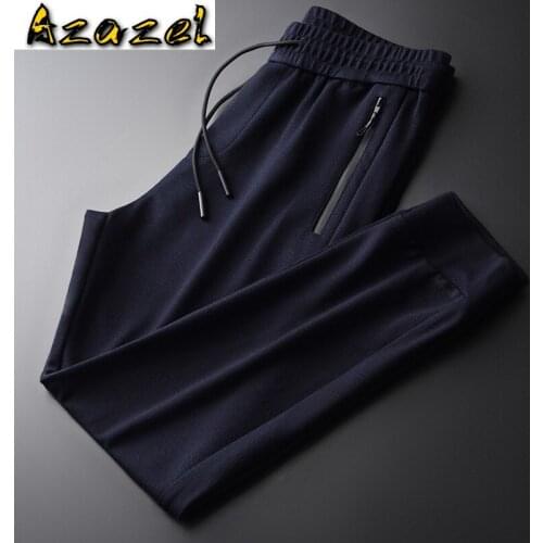 Azazel Autumn Male Pants High Quality Solid Color Casual Sport Mens Trousers Fashion Slim Fit Elastic Waist Man Pants Plus Size