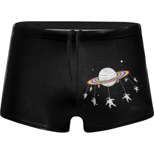 Astronaut Art Fast Dry Nylon Mens Swim Trunks Manview Swim Shorts with Europe Size Sexy Smmer Beach Shorts With Summer