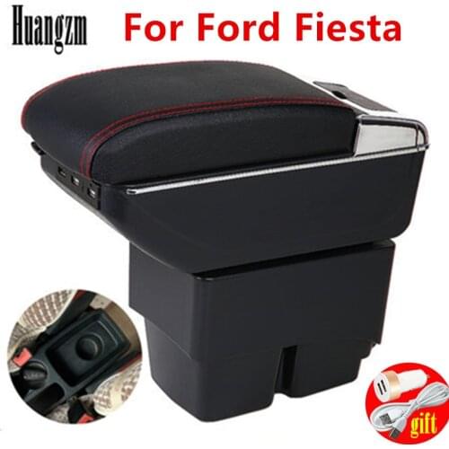 For Ford Fiesta 2009-2017 Center Console Storage Box Armrest Arm Rest Rotatable 2010 2011 2012 2013 2014 2015 2016