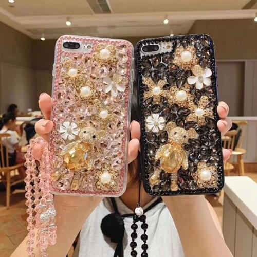 Bling Lovely Crystal Diamonds Rhinestone 3D Stones Phone Case Cover For iPhone 12 mini 11 Pro Max 6 7 8 Plus XS XR MAX