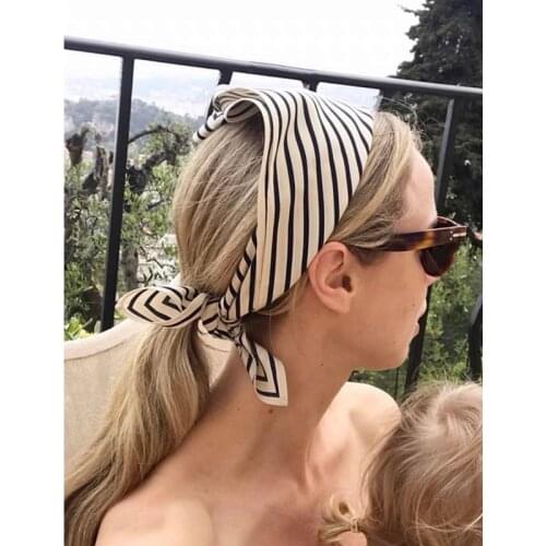 Tote*e silk stripe design scarf square scarf decoration silk scarf headband