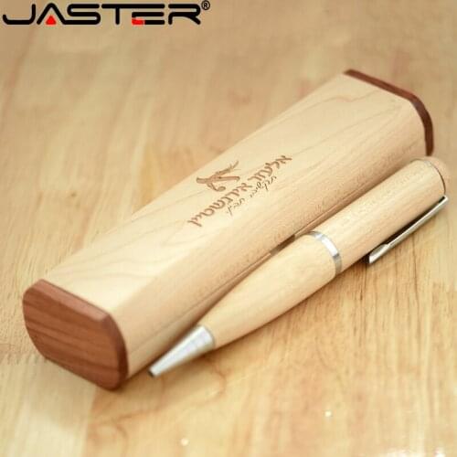 Custom LOGO Wooden Ballpoint Pen USB with Elegant Pen Box USB 2.0 Memory Flash Stick