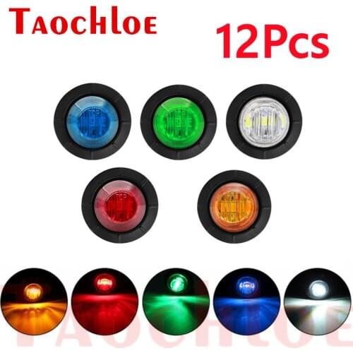 12Pcs 3 LED Small Lamps For Car Decoration Side Marker Light Truck Trailer Bus Boat Clearance Lights Red White Amber Blue Green