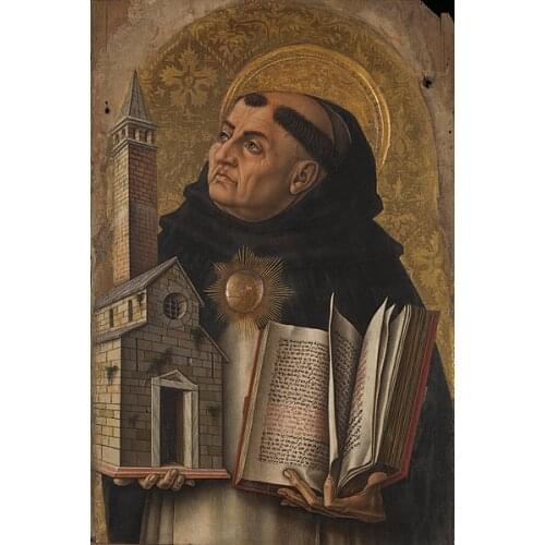 GOOD ART # Catholic Church Augustinian Order Portrait of Saint Thomas Aquinas PRINT art painting on canvas -free shipping
