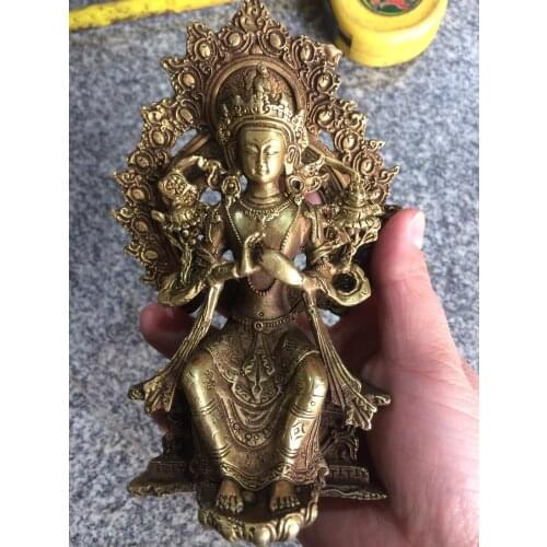 MOEHOMES Chinas rare Tantric view sound brass copper fengshui buddha statue Metal crafts home decorations