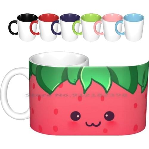 Strawberry Dipped In Chocolate Ceramic Mugs Coffee Cups Milk Tea Mug Shellz Art Strawberry Chocolate Kawaii Food Cute Girls