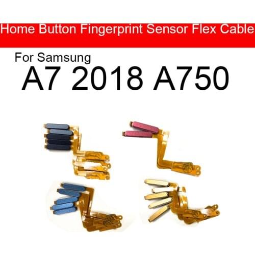 Home Button Flex Cable For Samsung Galaxy A7 2018 A750 Menu Key Fingerprint Recognition Sensor Flex Cable Replacement Parts