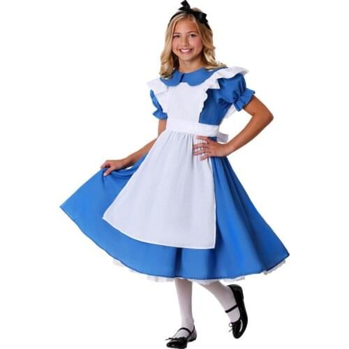 Halloween Girl Maid Costume Alice Dress Palace Servant in Wonderland Cosplay Party Book Week Fancy Dress