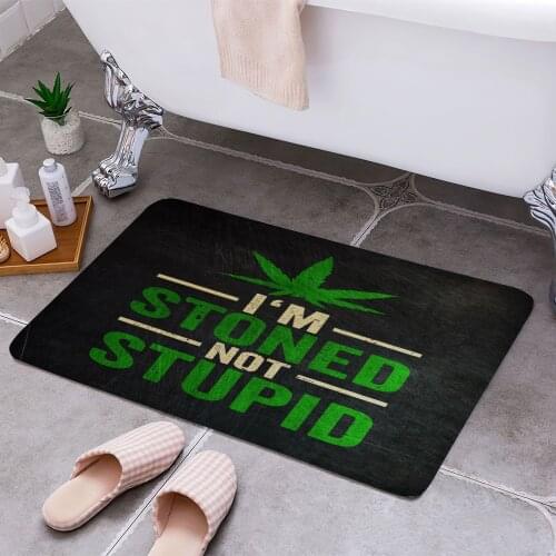 I Am Stoned Not Stupid 3D Print Doormats Rectangle Non-Slip DoorMat Bedroom Kitchen Entrance Print Door rugs Dropshipping