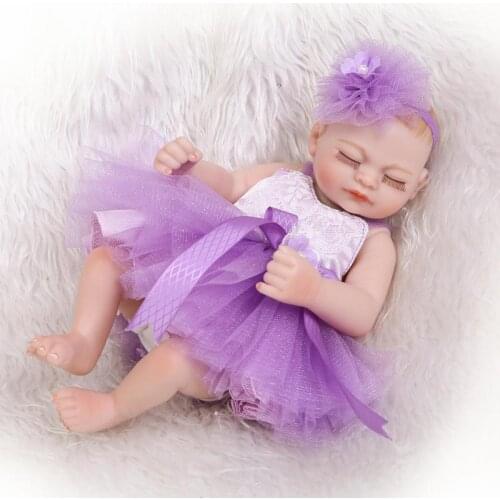 26cm Mini Bebe Reborn Doll Soft Silicone Vinyl Boy Doll Boneca Baby Play House Toys Bath Playmate Doll Kids Birthday Gifts
