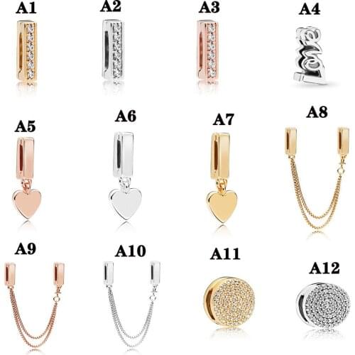 Fashion plate925 Bangle Charms Beads Fit Original Reflexions Bracelet for Women Pan DIY Jewelry