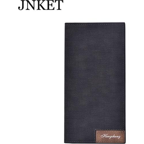 JNKET Fashion Retro Mens Long Wallet Ultra-Thin PU Leather Clutch Wallet Large Capacity Clutch Bag Coins Purse Card Holder