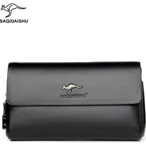 Mens Safety Lock Day Clutch Big Capacity Long Wallet Anti-theft Business Male Handbag Messenger Bag Phone Cards Case