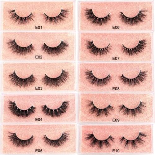 False Eyelashes 3D Mink Lash Natural Handmade Volume Soft Lashes Reusable Real Mink Eyelash for Makeup E01