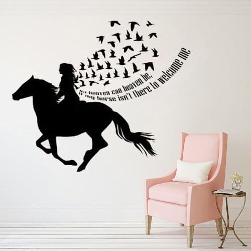 Heaven Horse Motivation Quote Vinyl Wall Art Decor Sticker for Home Room Decals Art Decals Mural Vinyl Removable FB-119