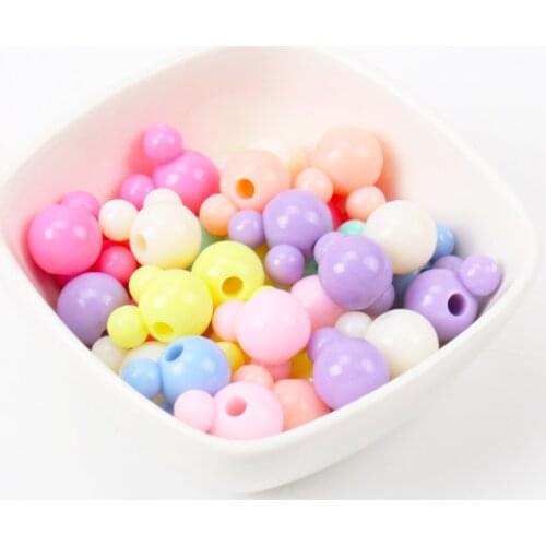 New Hot Sale Spring Color Mixed Acrylic Mouse Spacer Loose beads Handmade Jewlery Accessory 15mm 20pcs KL160