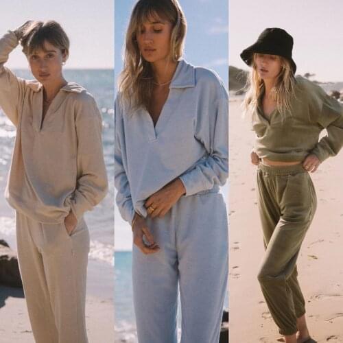 New Winter Women Elegant Solid Sets Tracksuits Chic POLO Sweatshirt Long Pant Two Piece Suits Casual Sexy 2021 Korean Fashion