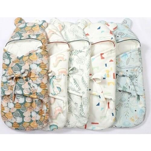Autumn and Winter pure cotton thickening newborn baby swaddling newborn quilt anti-kick sleeping bag