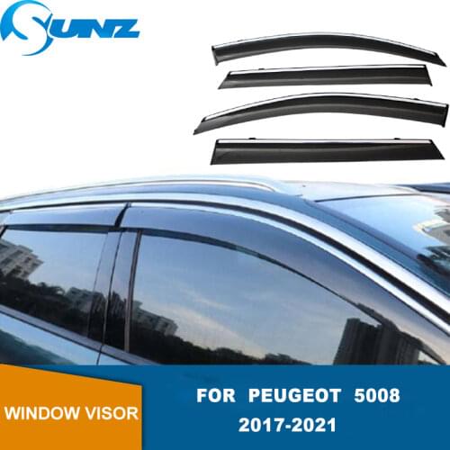 Side Window Deflectors For Peugeot 5008 2017 2018 2019 2020 Smoke Sun Rain Deflector Window Visor Weather Shield SUNZ
