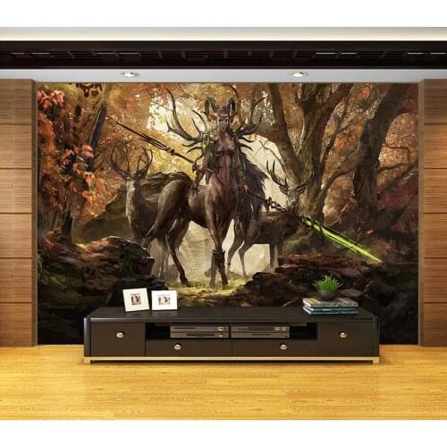 Custom wallpaper Forest elf druid backdrop wall painting