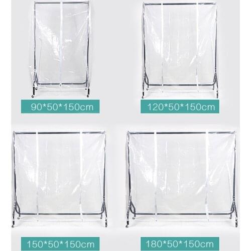 Transparent Square Full Cover for Floor-standing Drying Rack for Clothes Garment Coat Dust Moisture proof Protection KW001