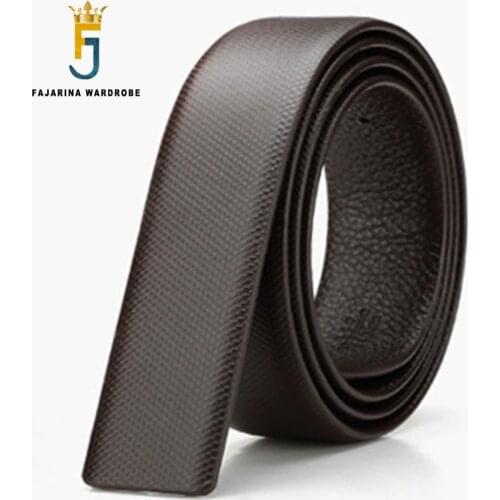 FAJARINA Fashion Good Quality Cow Skin Genuine Leather Belt Men Paid Cowhide Smooth Style 3.3cm Belts without Buckle LUBT12