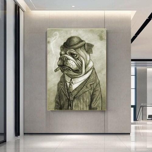 Retro animals Abstract Oil Canvas Wall Art Painting Pictures Hanging Picture Art Painting Living Room Home Decor(No Frame)