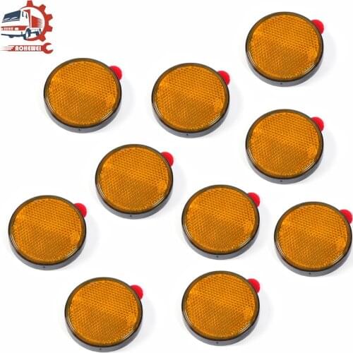 AOHEWEI 10x Self Adhesive Reflector Rectangular Stick on Amber Safety Rear Reflective for Gate Posts Fence Trailer Lorry Caravan