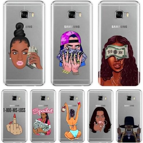 Sexy Black Girl Make Money Dollar Phone Case For Samsung Galaxy C5 C7 C8 Soft Silicone Back Cover For Samsung C5 C7 C9 Pro